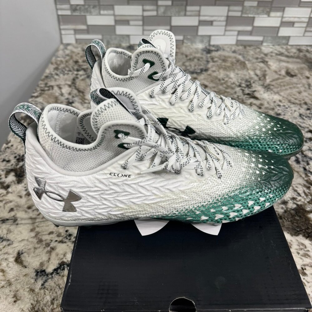 Under Armour - Spotlight Clone 3.0 MC Mens‎ Football Cleats White-Green